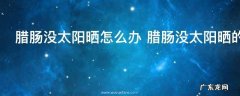 腊肠没太阳晒怎么办 腊肠没太阳晒的方法