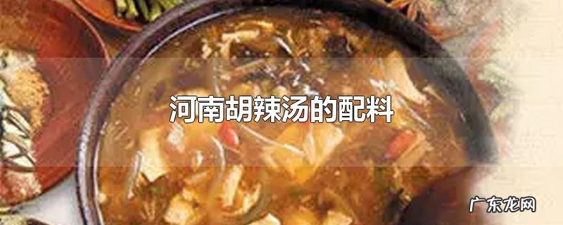 河南胡辣汤的配料