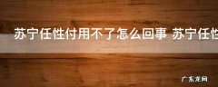 苏宁任性付用不了怎么回事 苏宁任性付用不了什么原因