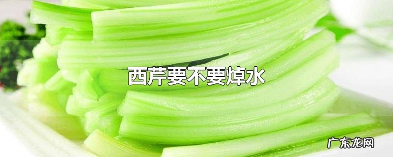 西芹要不要焯水