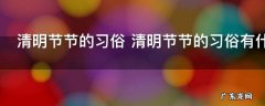 清明节节的习俗 清明节节的习俗有什么