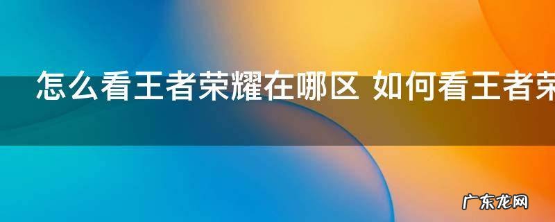 怎么看王者荣耀在哪区 如何看王者荣耀在哪区