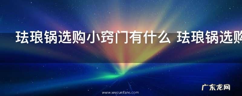 珐琅锅选购小窍门有什么 珐琅锅选购的注意事项