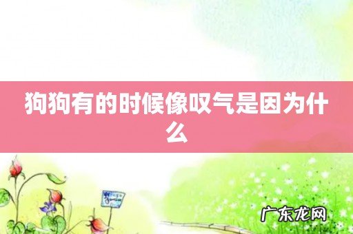 狗狗有的时候像叹气是因为什么