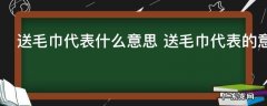 送毛巾代表什么意思 送毛巾代表的意思
