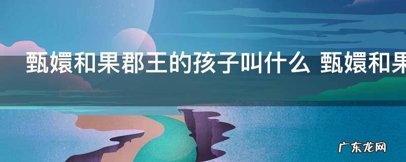 甄嬛和果郡王的孩子叫什么 甄嬛和果郡王的孩子名字叫什么