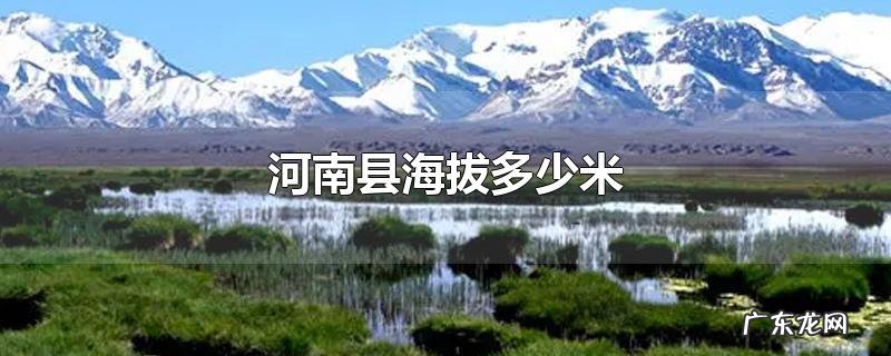河南县海拔多少米