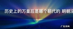 历史上的万皇后是哪个朝代的 明朝没有万皇后只有万贵妃对吗