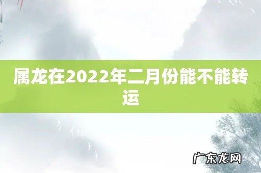 属龙在2022年二月份能不能转运