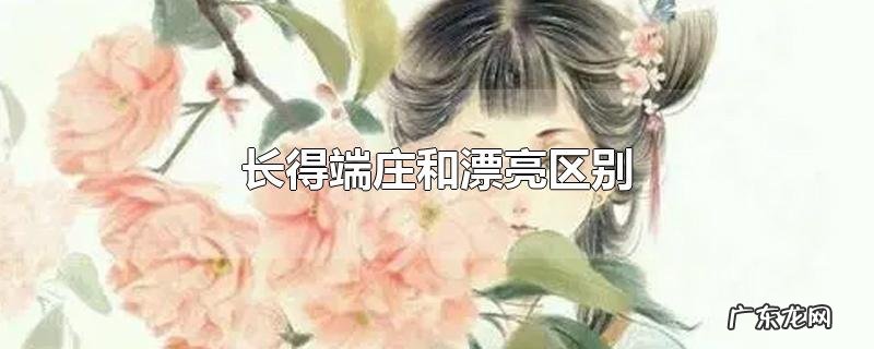 长得端庄和漂亮区别