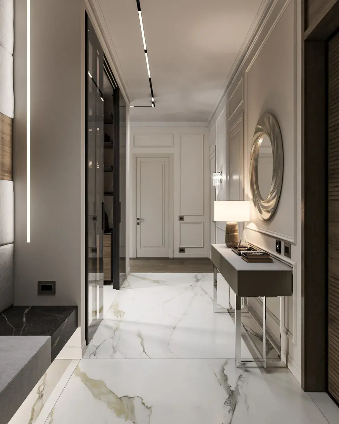 大理石玄关背景图片大全 公司进门大理石背景墙风水好吗