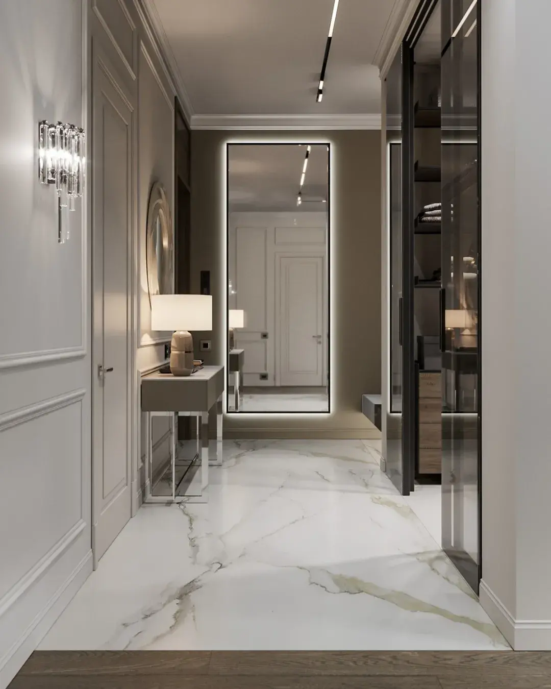 大理石玄关背景图片大全 公司进门大理石背景墙风水好吗