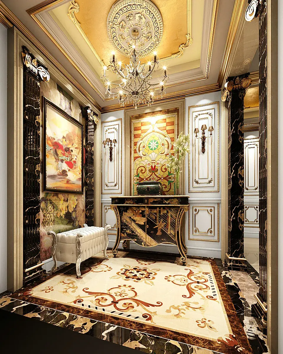 大理石玄关背景图片大全 公司进门大理石背景墙风水好吗