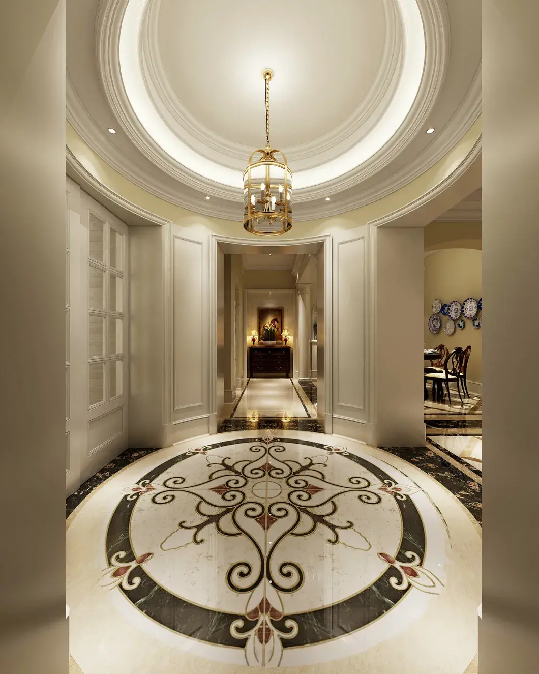 大理石玄关背景图片大全 公司进门大理石背景墙风水好吗