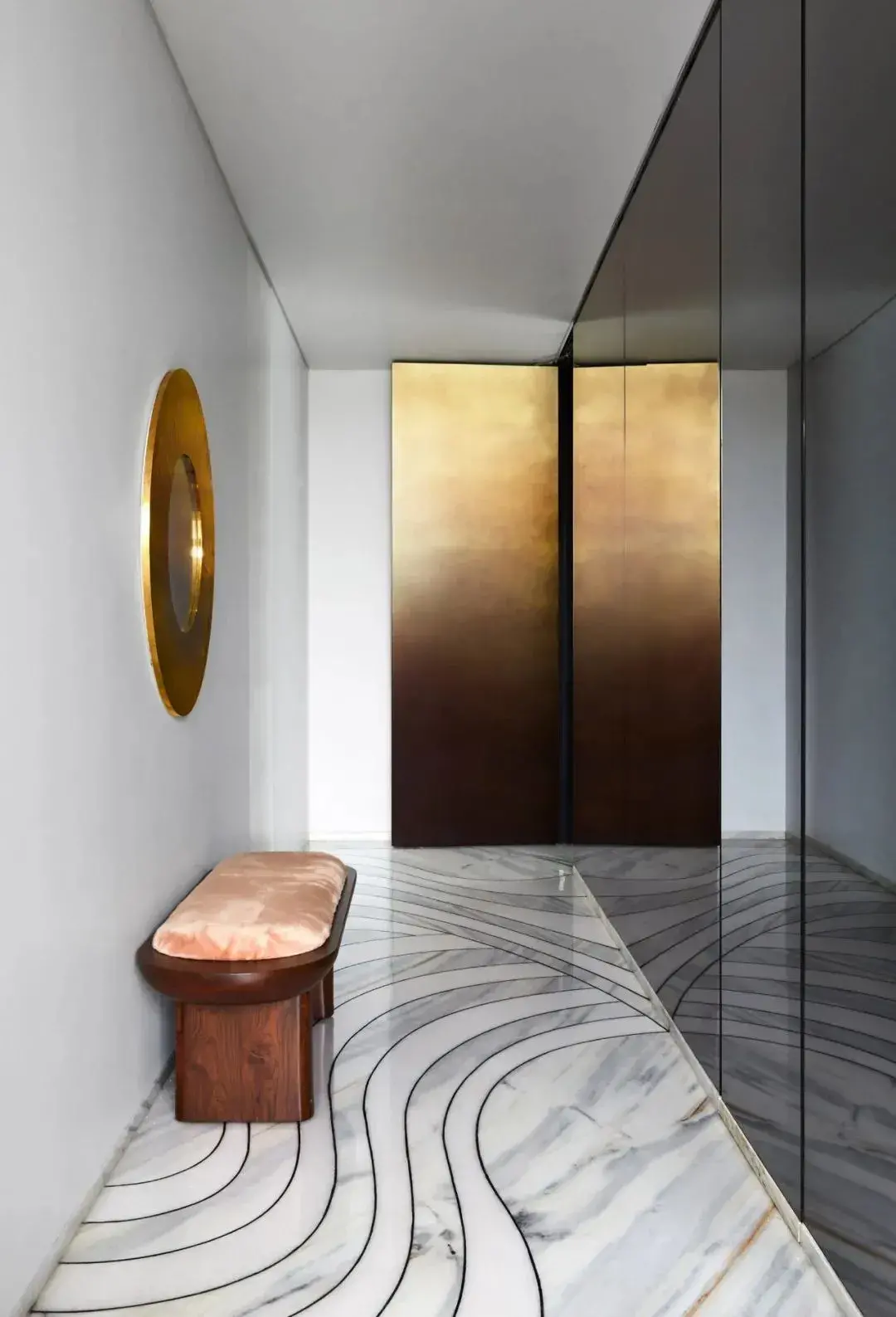 大理石玄关背景图片大全 公司进门大理石背景墙风水好吗