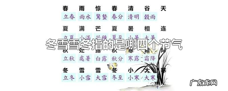 冬雪雪冬指的是哪四个节气