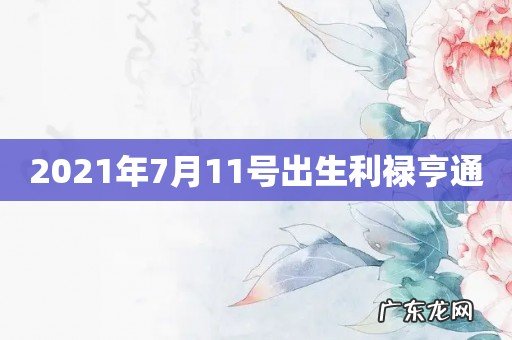 2021年7月11号出生利禄亨通