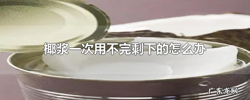 椰浆一次用不完剩下的怎么办