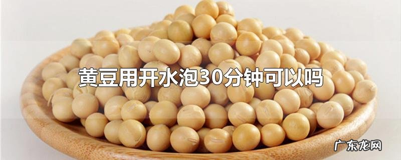 黄豆用开水泡30分钟可以吗
