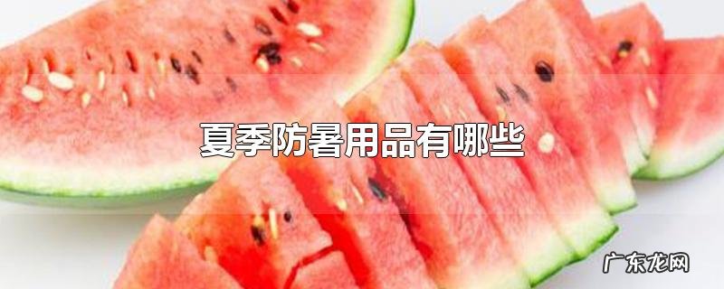 夏季防暑用品有哪些