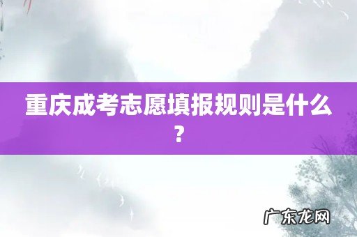 重庆成考志愿填报规则是什么?