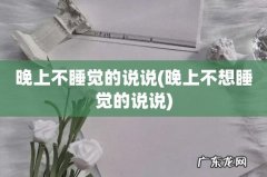 晚上不想睡觉的说说 晚上不睡觉的说说