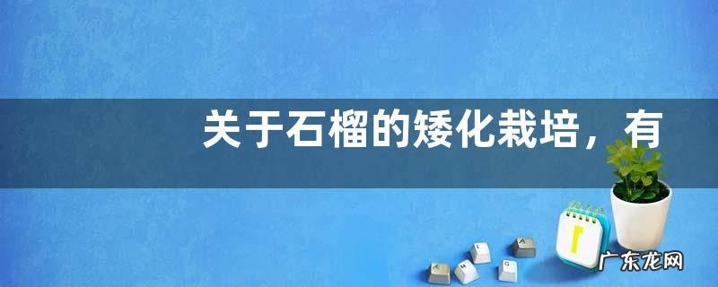 关于石榴的矮化栽培，有哪些技术要点