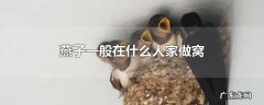 燕子一般在什么人家做窝