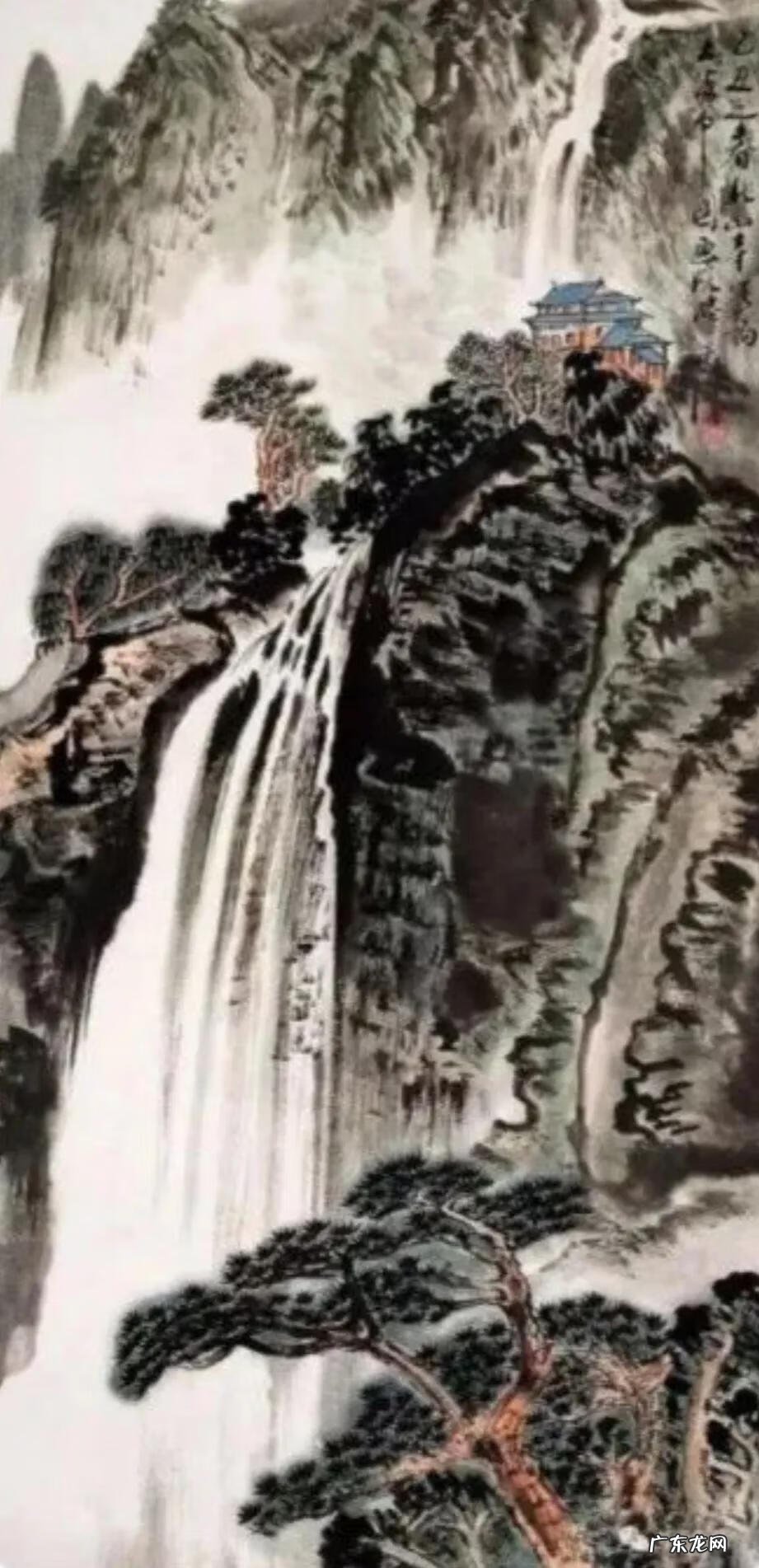 瀑布画风水 流云飞瀑图