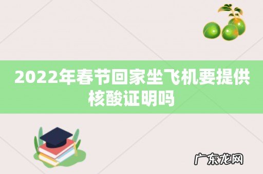 2022年春节回家坐飞机要提供核酸证明吗