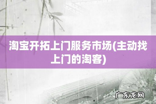 主动找上门的淘客 淘宝开拓上门服务市场