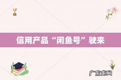 信用产品“闲鱼号”驶来