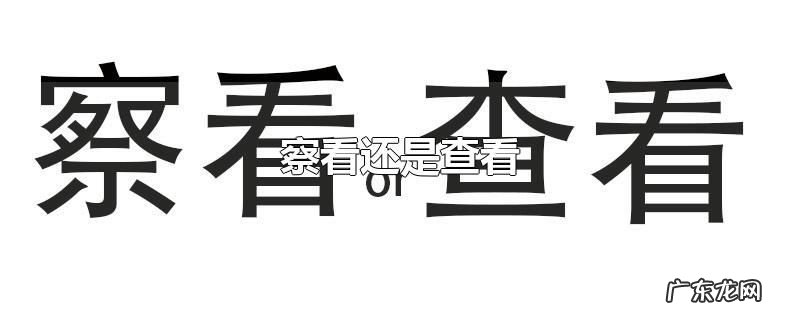 察看还是查看