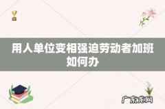 用人单位变相强迫劳动者加班如何办