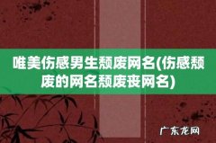 伤感颓废的网名颓废丧网名 唯美伤感男生颓废网名