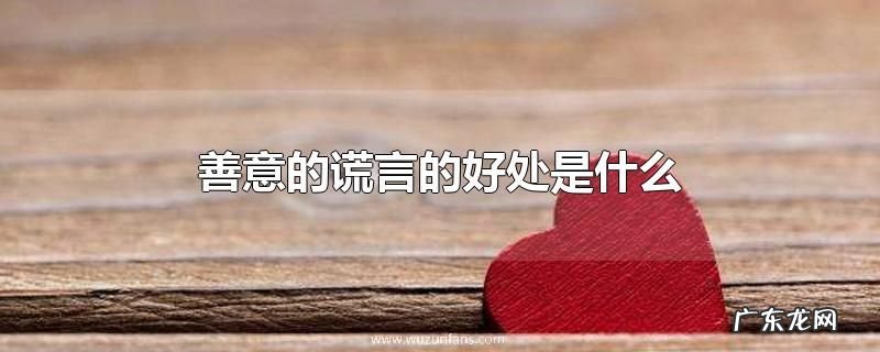 善意的谎言的好处是什么