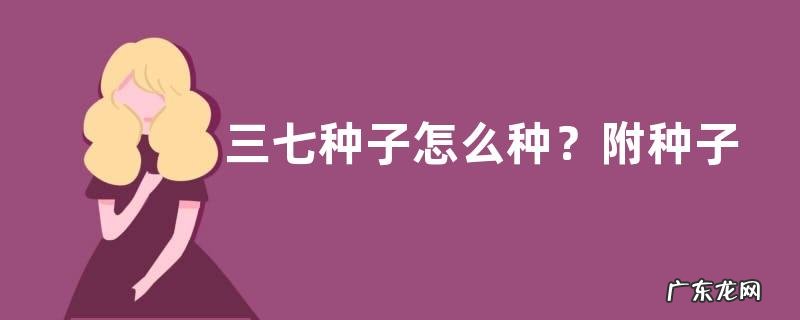 三七种子怎么种?附种子处理方法