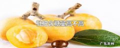 枇杷含糖量高不高