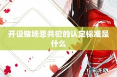 开设赌场罪共犯的认定标准是什么