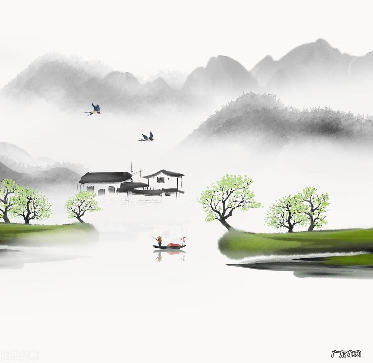 花水墨画图片 古风水墨画图片高清