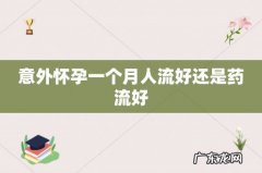 意外怀孕一个月人流好还是药流好