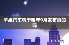 苹果汽车将于明年9月发布真的吗