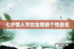 七夕情人节女生情感个性签名