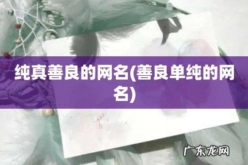 善良单纯的网名 纯真善良的网名