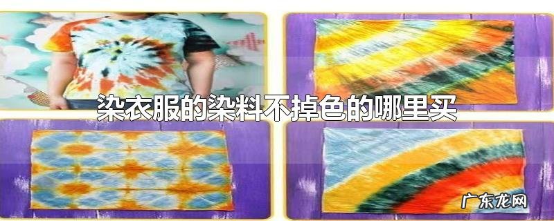 染衣服的染料不掉色的哪里买