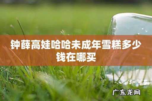 钟薛高娃哈哈未成年雪糕多少钱在哪买