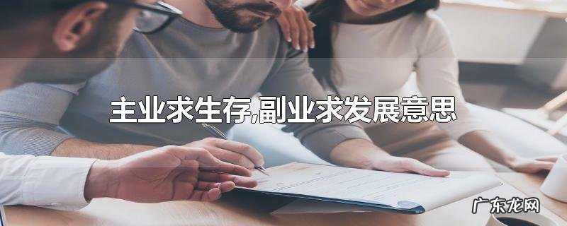 主业求生存,副业求发展意思