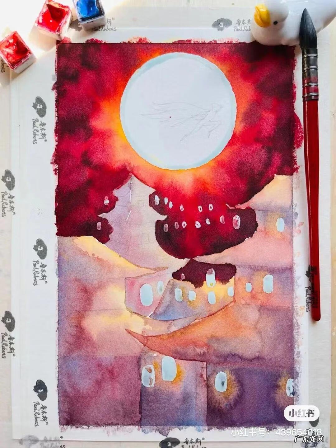 国风彩绘 国风水彩画 简约