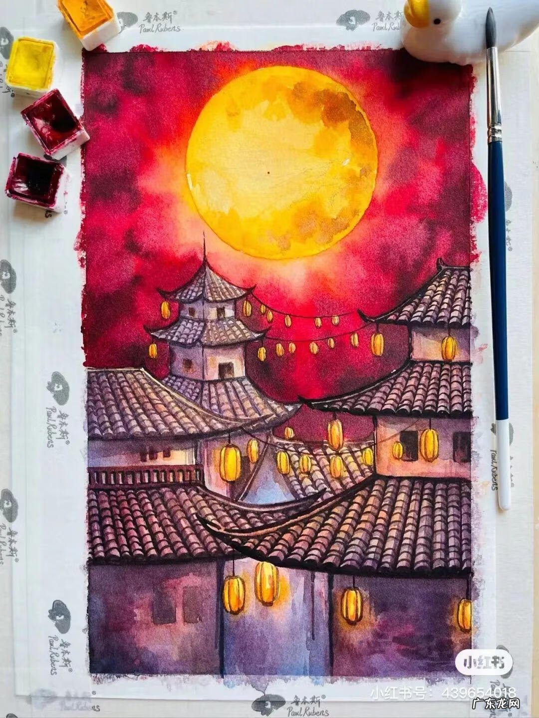 国风彩绘 国风水彩画 简约