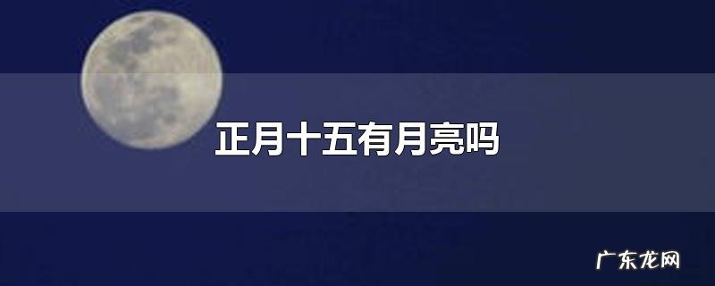 正月十五有月亮吗